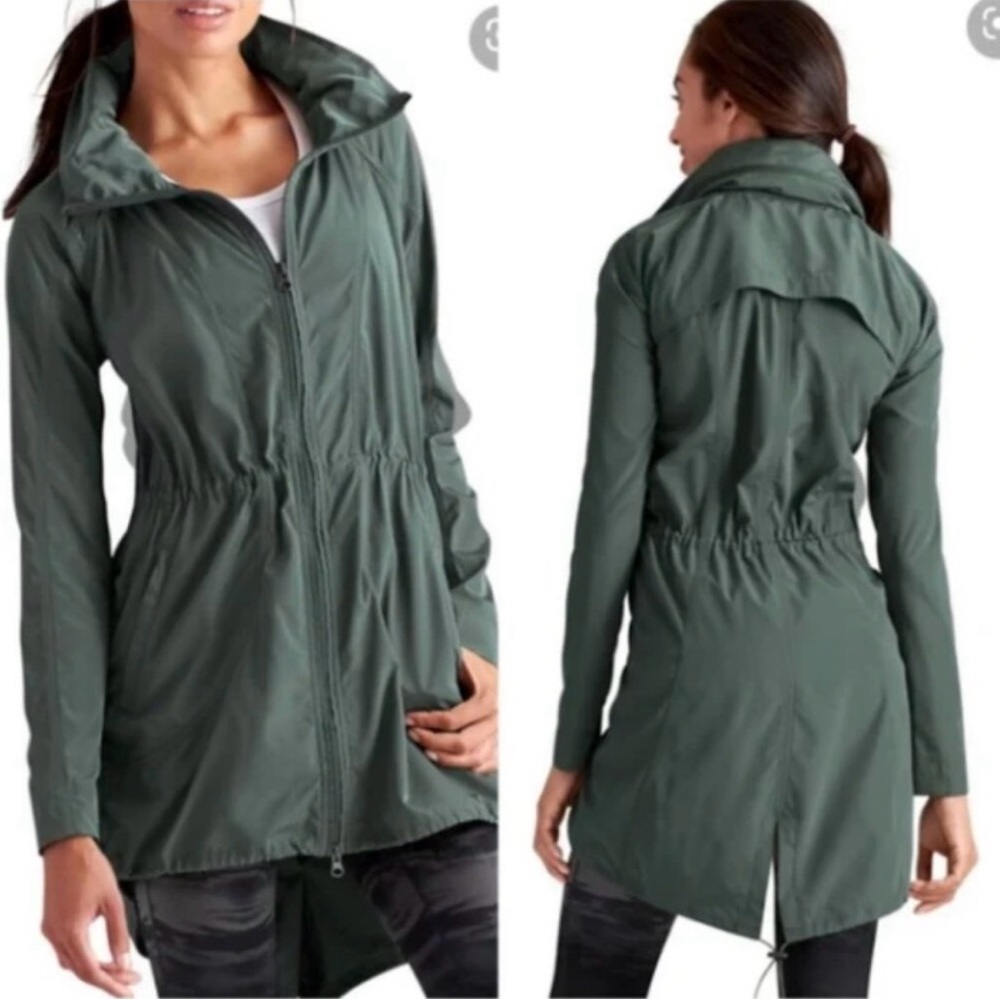Athleta Dark Green rain Jacket